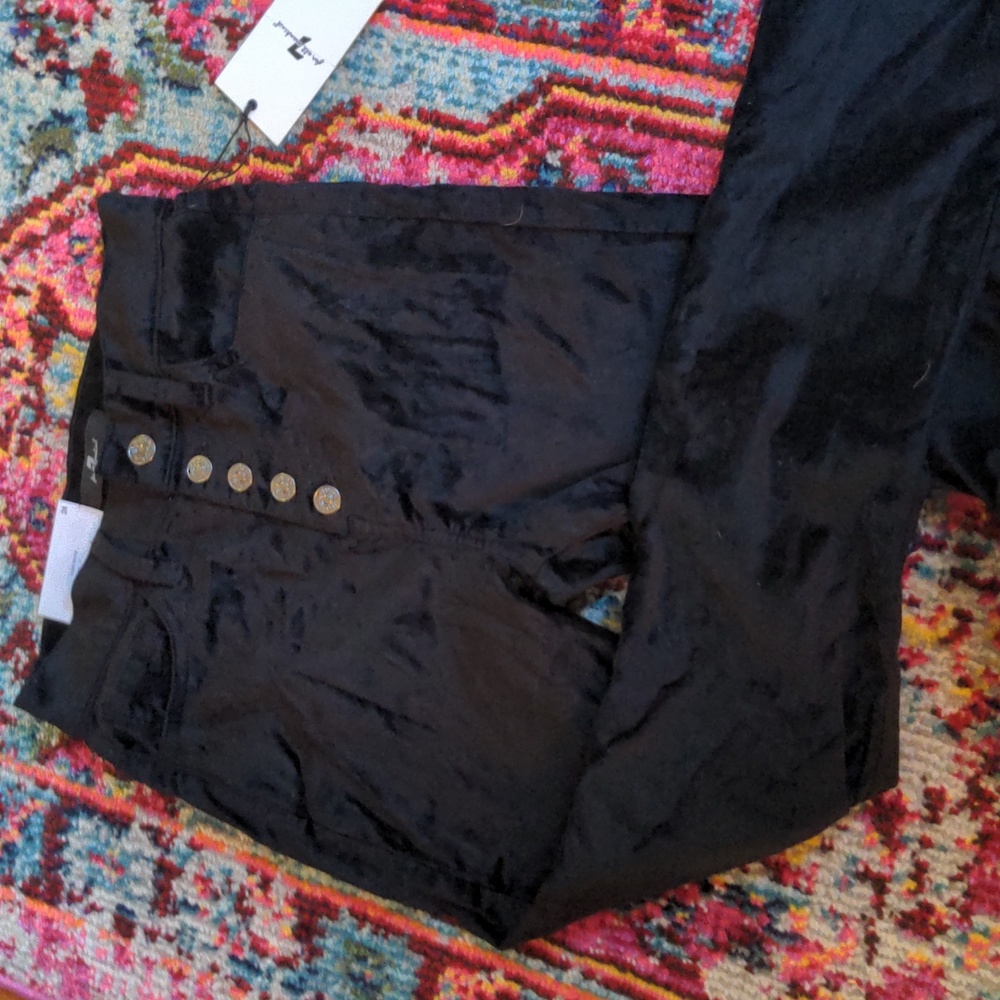 7 For All Mankind high-waist velvet skinnies
